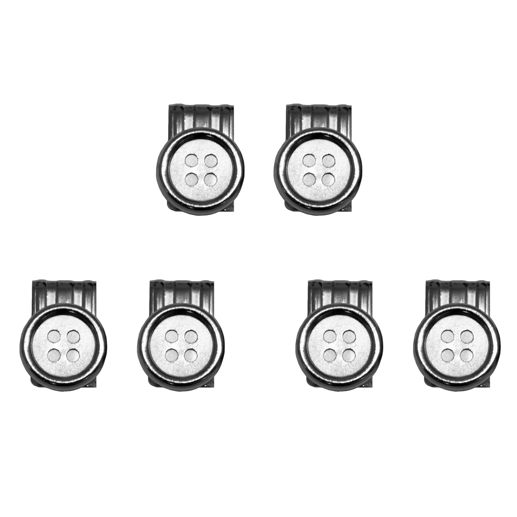 Clip-on buttons for suspenders⎪ Silver⎪ Brucle