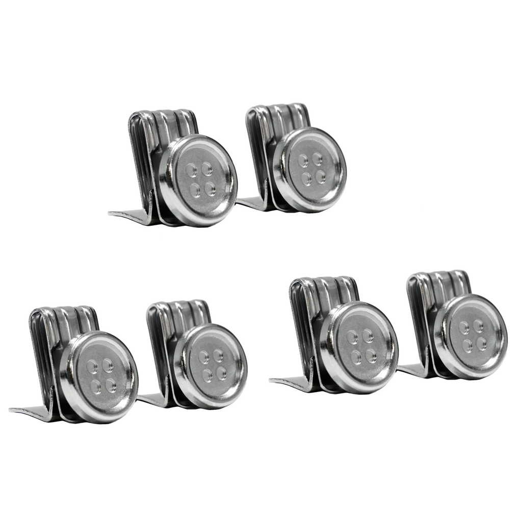 Clip-on buttons for suspenders⎪ Silver⎪ Brucle