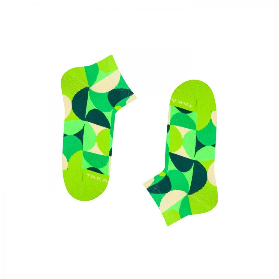 Grüne gemusterte Knöchelsocken ⎪N8M3⎪Takapara