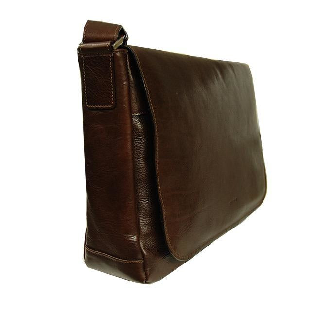 Iso tummanruskea messenger laukku⎪ Chiarugi