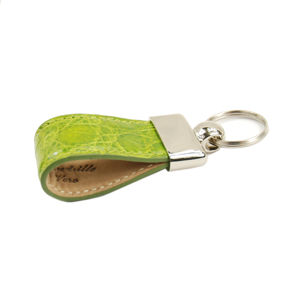 Vihreä krokotiilinnahkainen avaimenperä ⎪ Bochicchio