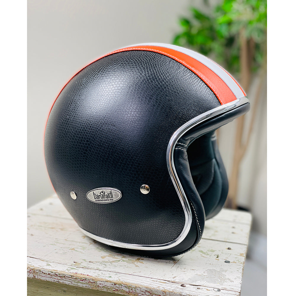 Schwarz/Orange offener Helm ⎪ Oron ⎪ Barrufaldi