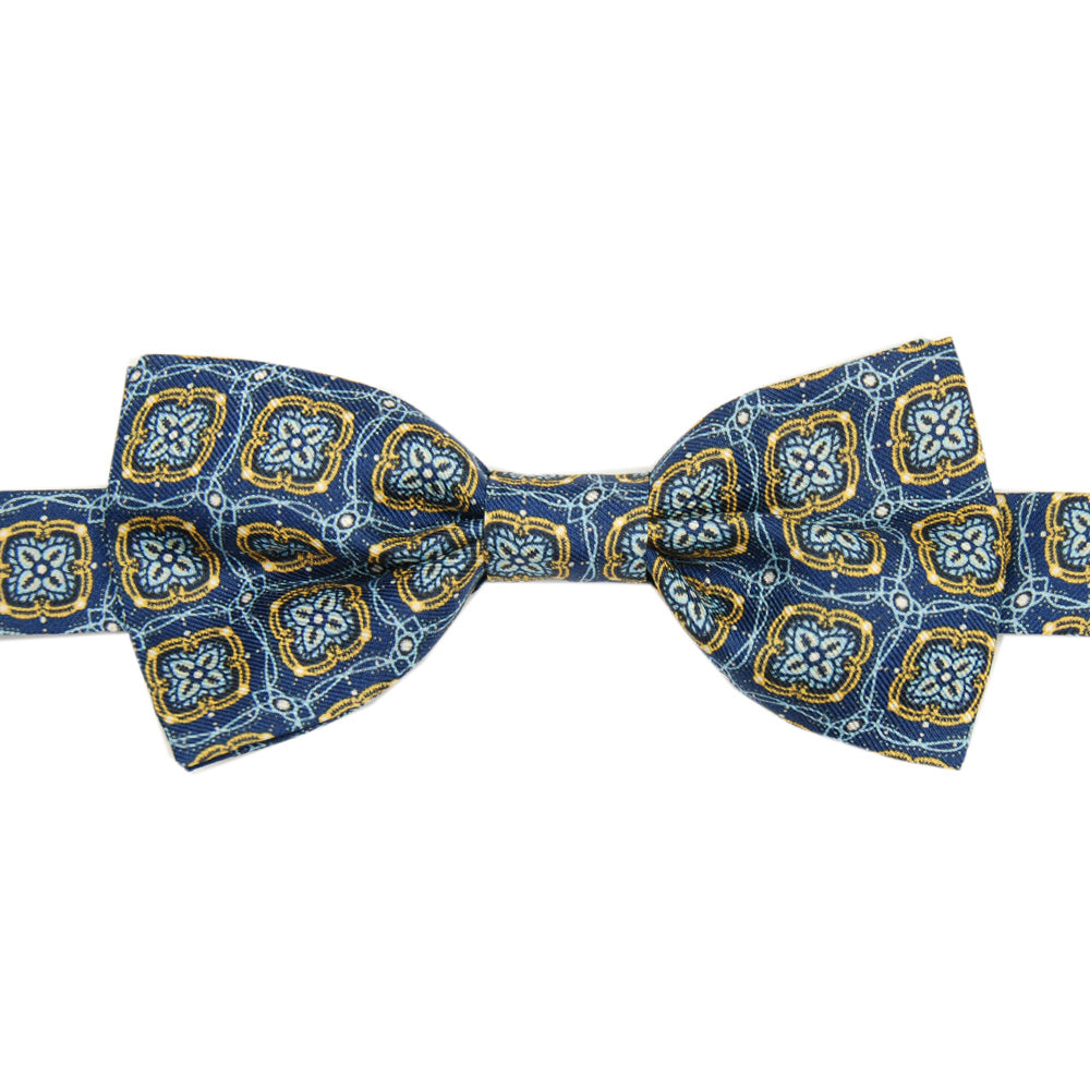 Blå rosett med mönster⎪ BP Silk