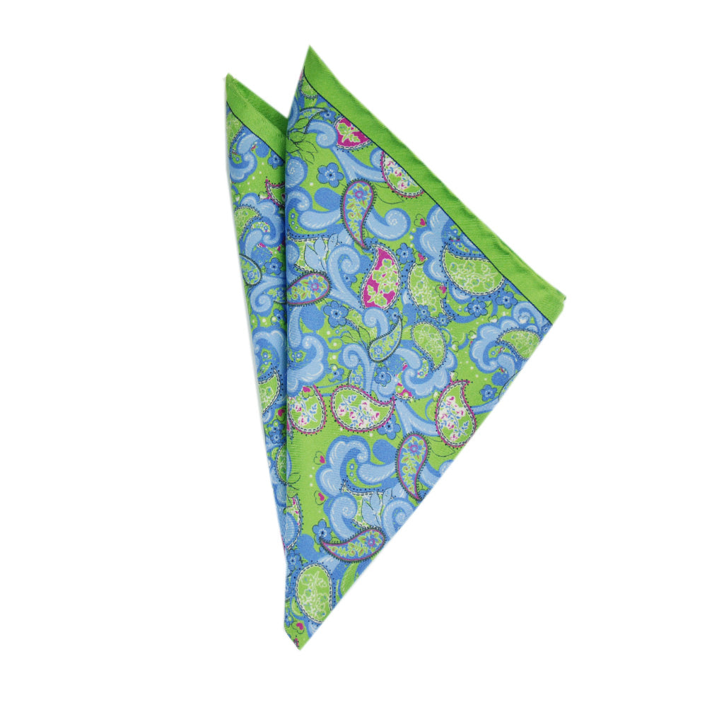 Green Paisley handkerchief⎪ BP Silk