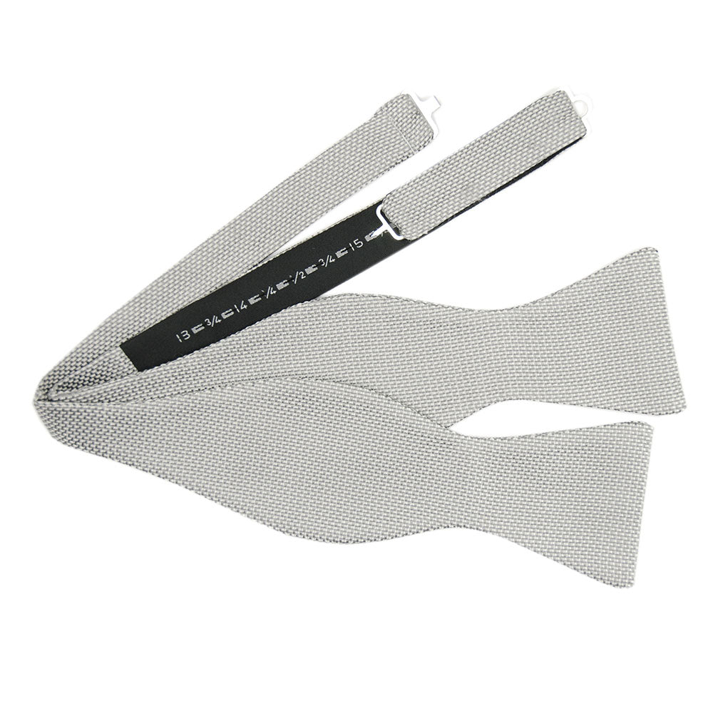 Silver self-tie bow tie⎪ BP Silk