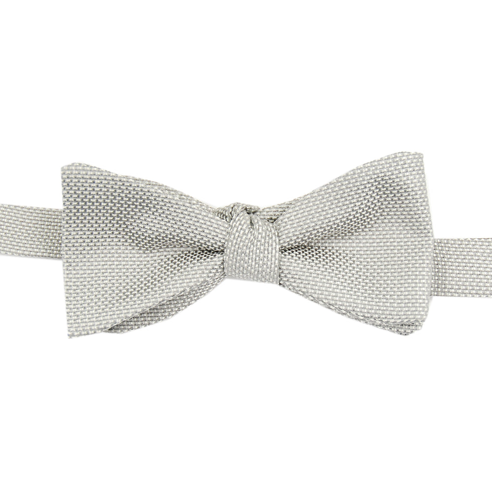 Silver self-tie bow tie⎪ BP Silk