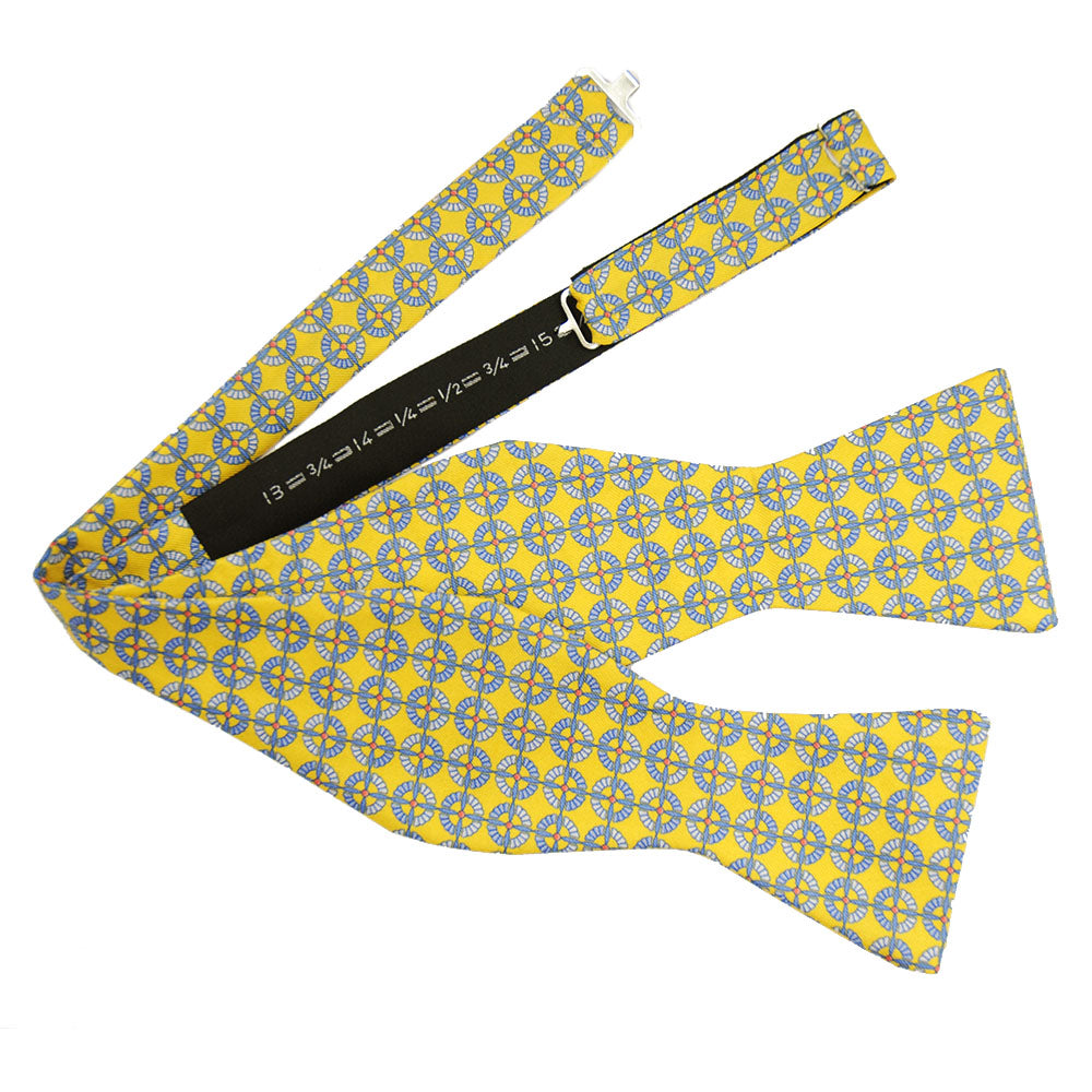Yellow patterned self-tie bow tie⎪ BP Silk