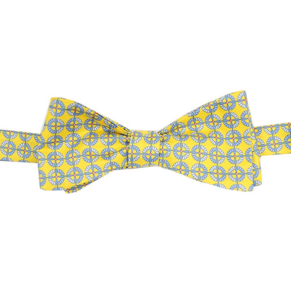 Yellow patterned self-tie bow tie⎪ BP Silk