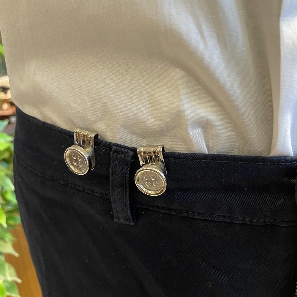 Clip-on buttons for suspenders⎪ Silver⎪ Brucle