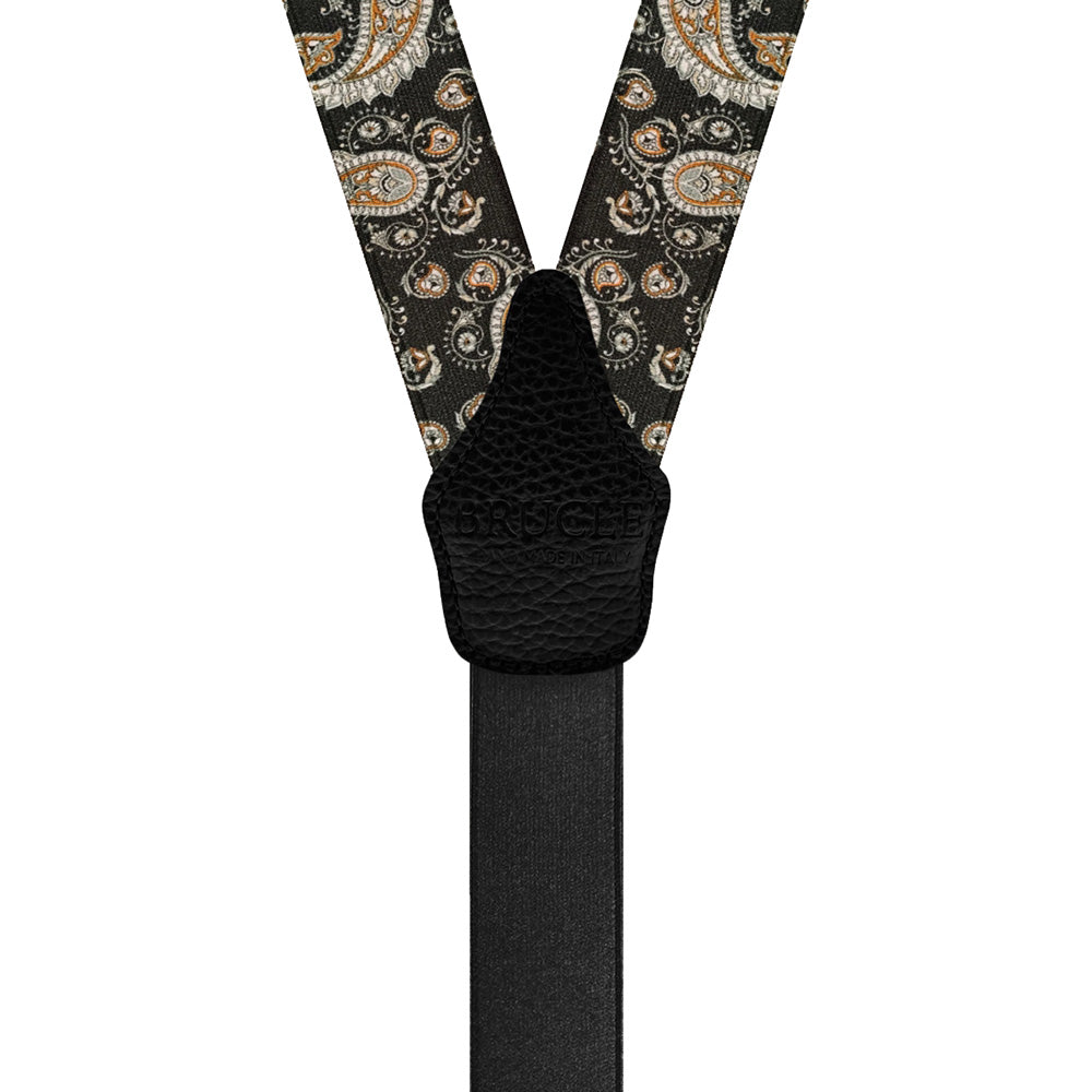 Schwarze Paisley-Hosenträger⎪ Brucle