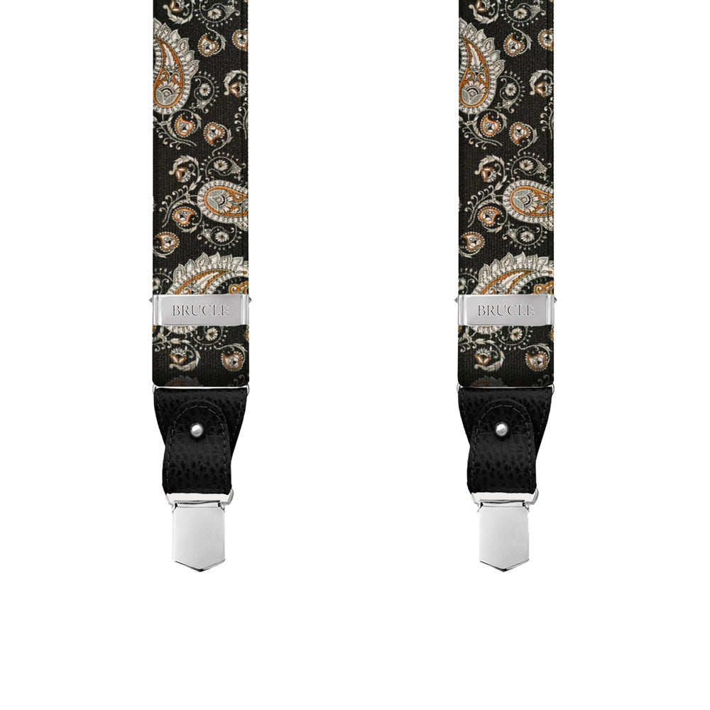 Schwarze Paisley-Hosenträger⎪ Brucle