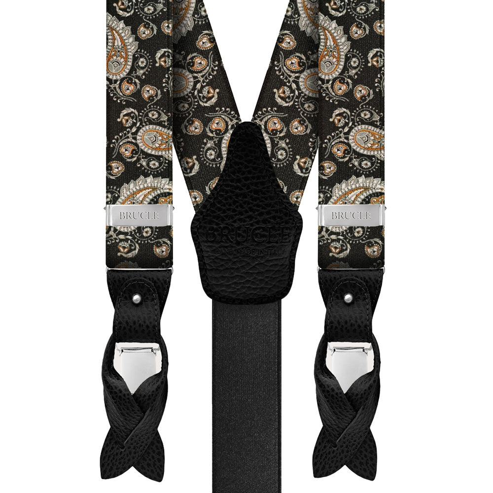 Schwarze Paisley-Hosenträger⎪ Brucle