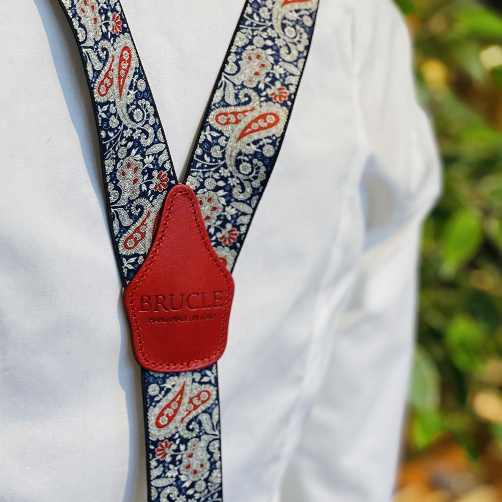 Blaue / Rote Hosenträger⎪Paisley⎪ Brucle
