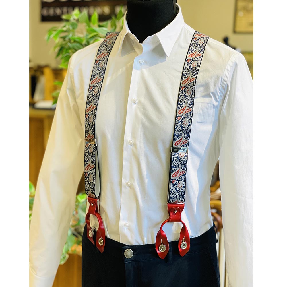 Blaue / Rote Hosenträger⎪Paisley⎪ Brucle