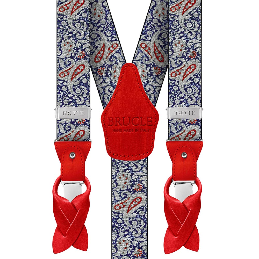 Blaue / Rote Hosenträger⎪Paisley⎪ Brucle