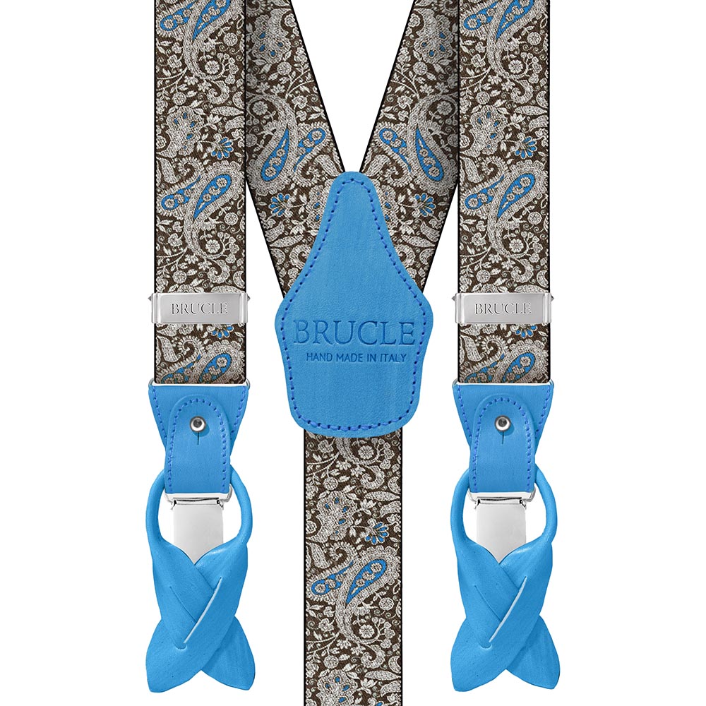 Bruna / Ljusblå hängslen⎪ Paisley⎪ Brucle