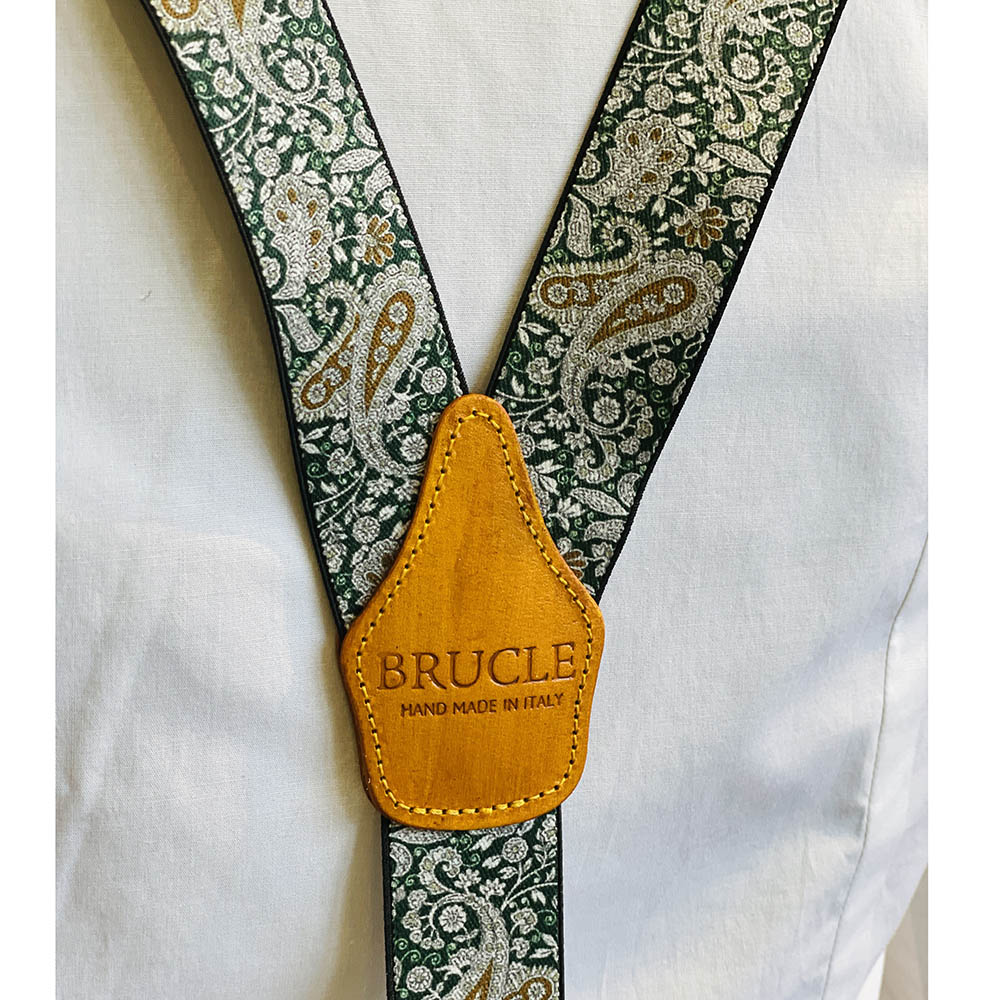 Grüne / gelbe Hosenträger⎪ Paisley⎪ Brucle
