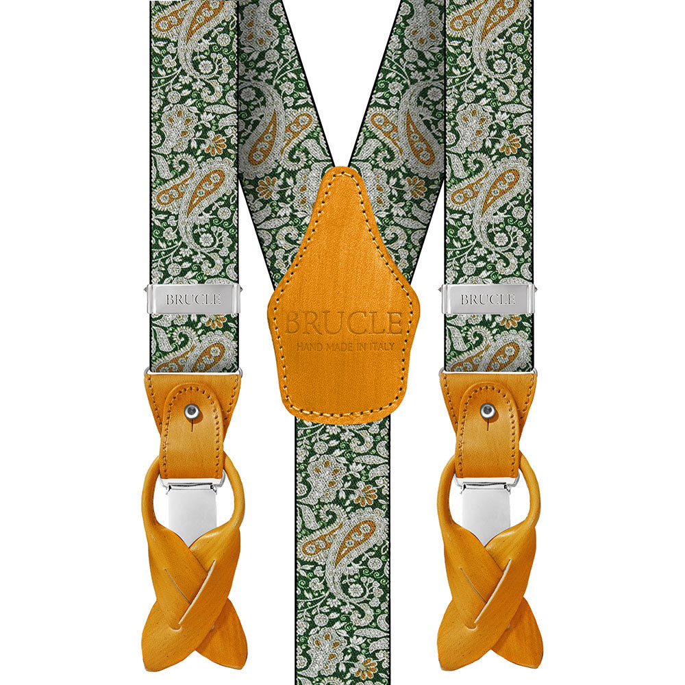 Grüne / gelbe Hosenträger⎪ Paisley⎪ Brucle