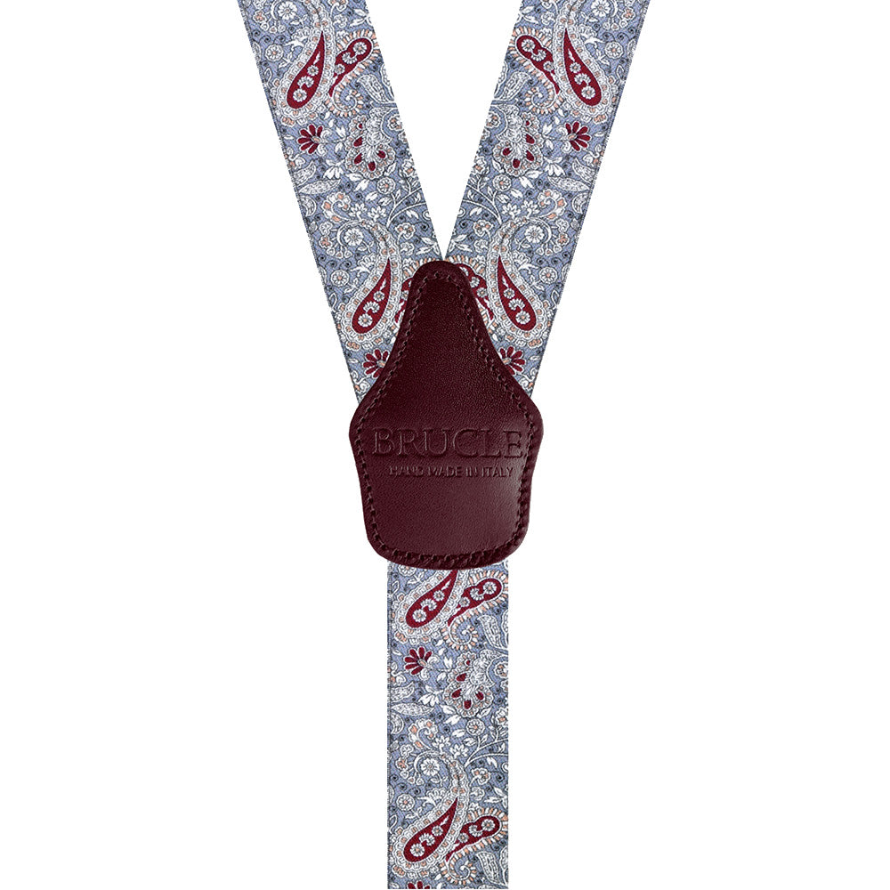 Weinrote Hosenträger mit Paisley-Muster⎪ Brucle