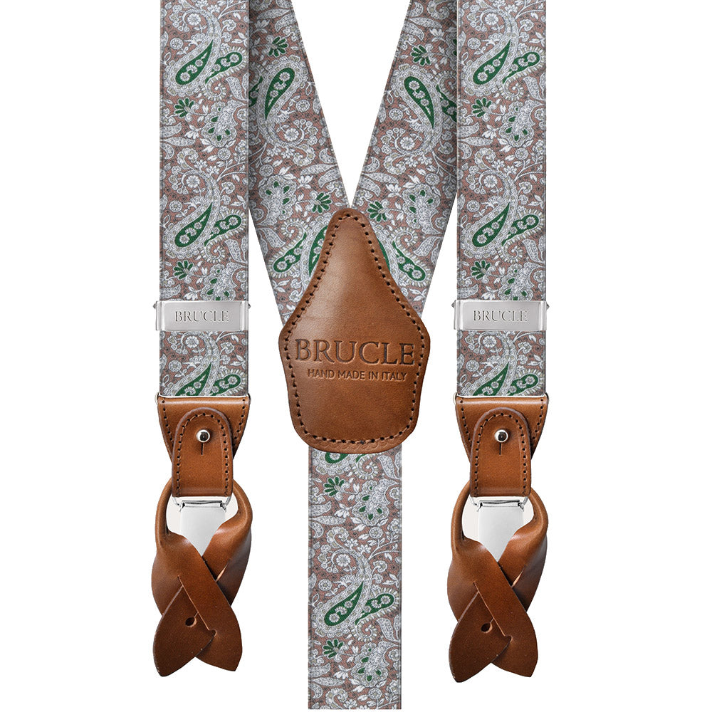 Braune gemusterte Hosenträger⎪Paisley⎪ Brucle
