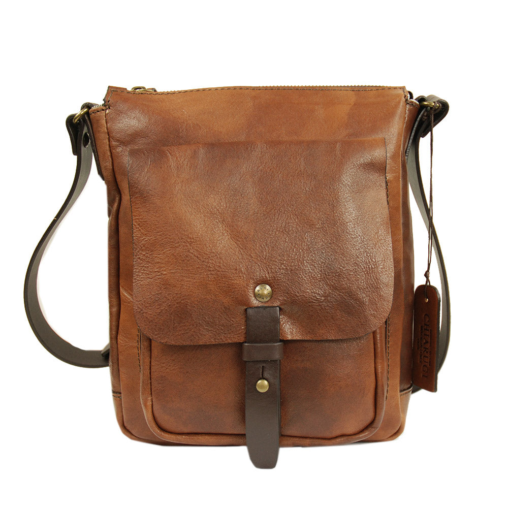 Kleine braune Messenger-Tasche mit Tasche ⎪ Old Tuscany⎪ Chiarugi