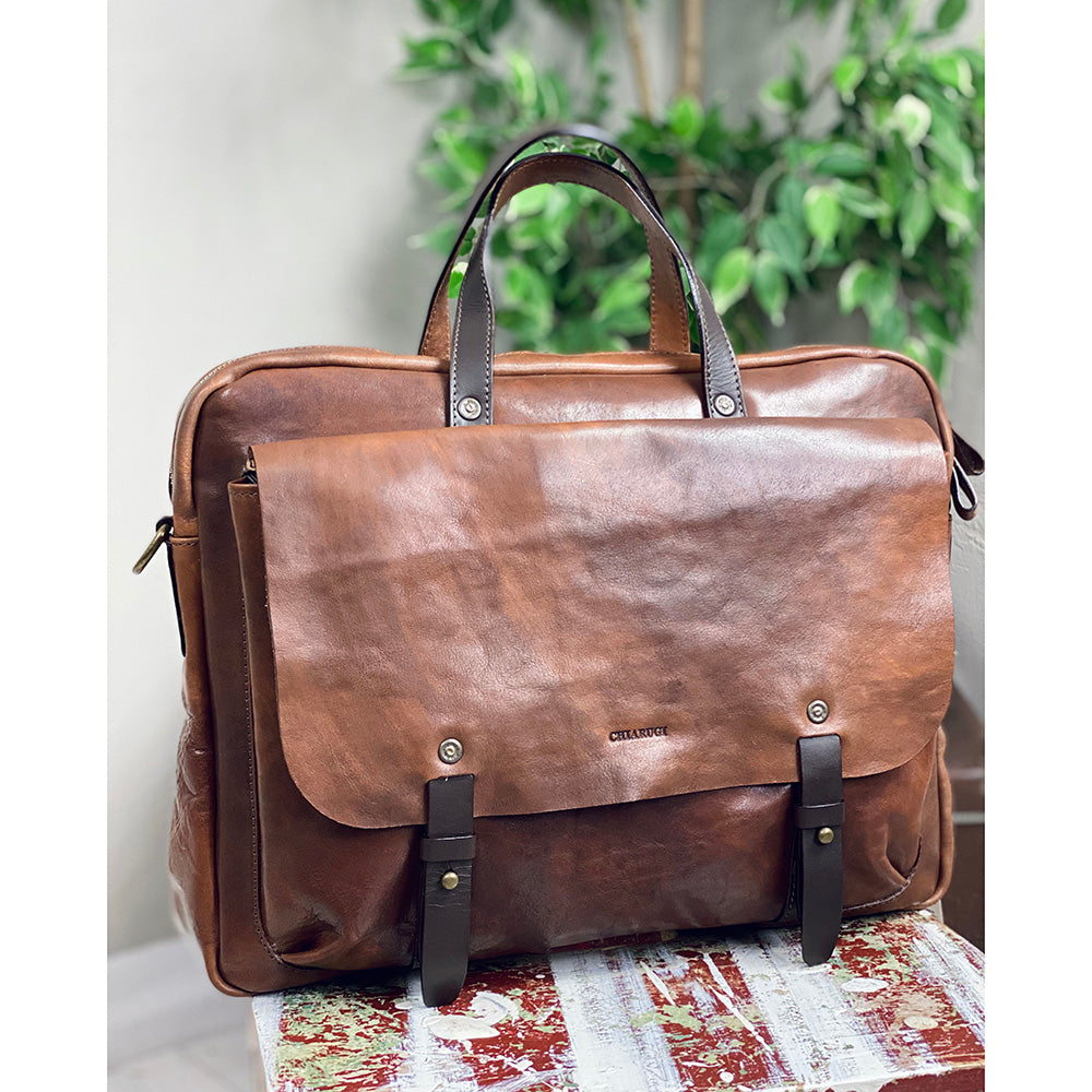 Braune Montieri Ledertasche 16" ⎪ Old Tuscany ⎪ Chiarugi