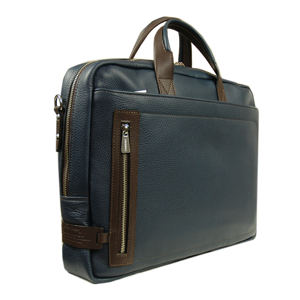 Blue Leather Briefcase 16" ⎪ Classic City ⎪ Chiarugi