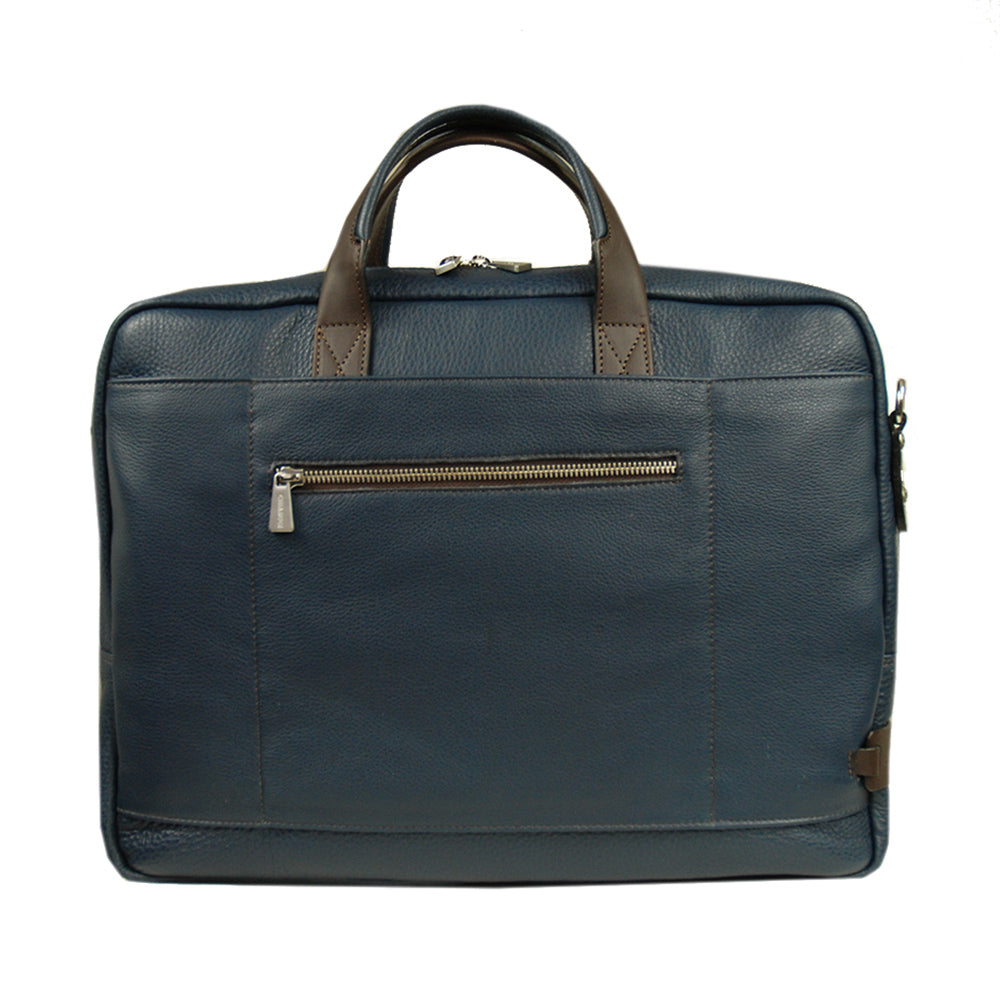 Blue Leather Briefcase 16" ⎪ Classic City ⎪ Chiarugi