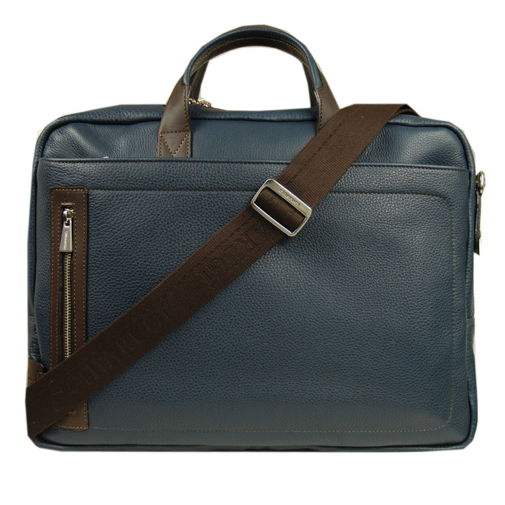 Blue Leather Briefcase 16" ⎪ Classic City ⎪ Chiarugi