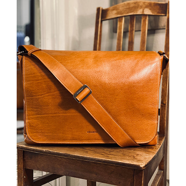 Iso vaaleanruskea messenger laukku ⎪ Chiarugi