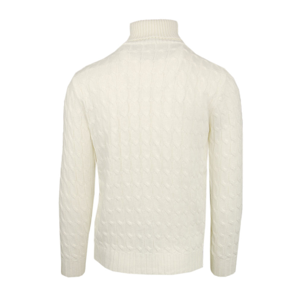 Valkoinen palmikkoneule poolokauluksella ⎪ Turin ⎪ Circus Donati Fausto