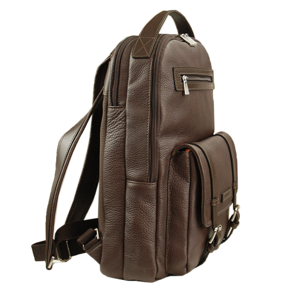 Dark brown leather backpack⎪Classic City ⎪Chiarugi