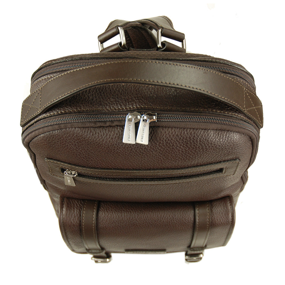 Dark brown leather backpack⎪Classic City ⎪Chiarugi