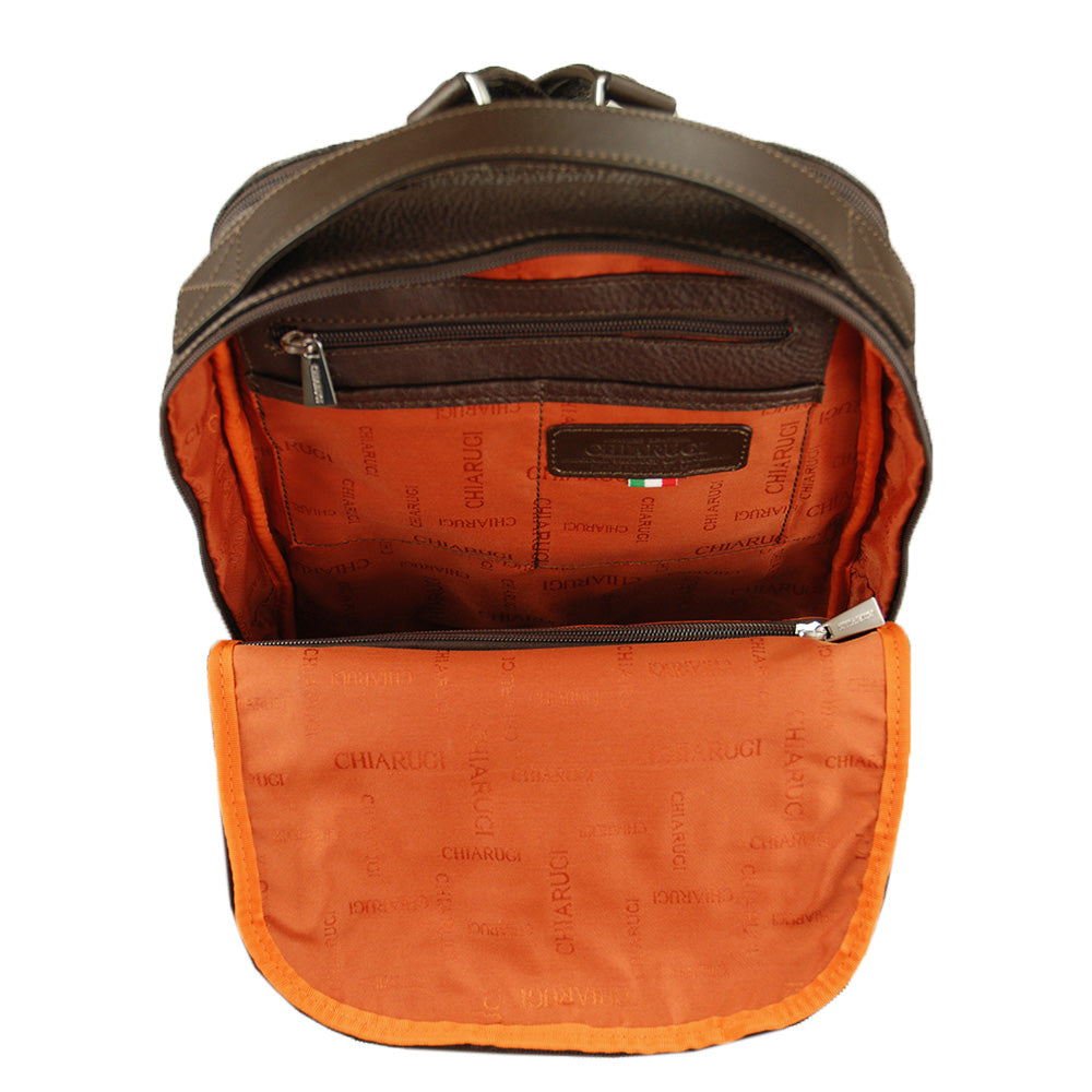 Dark brown leather backpack⎪Classic City ⎪Chiarugi