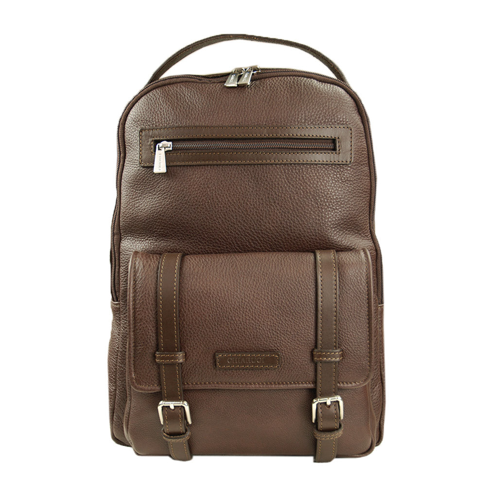 Dark brown leather backpack⎪Classic City ⎪Chiarugi