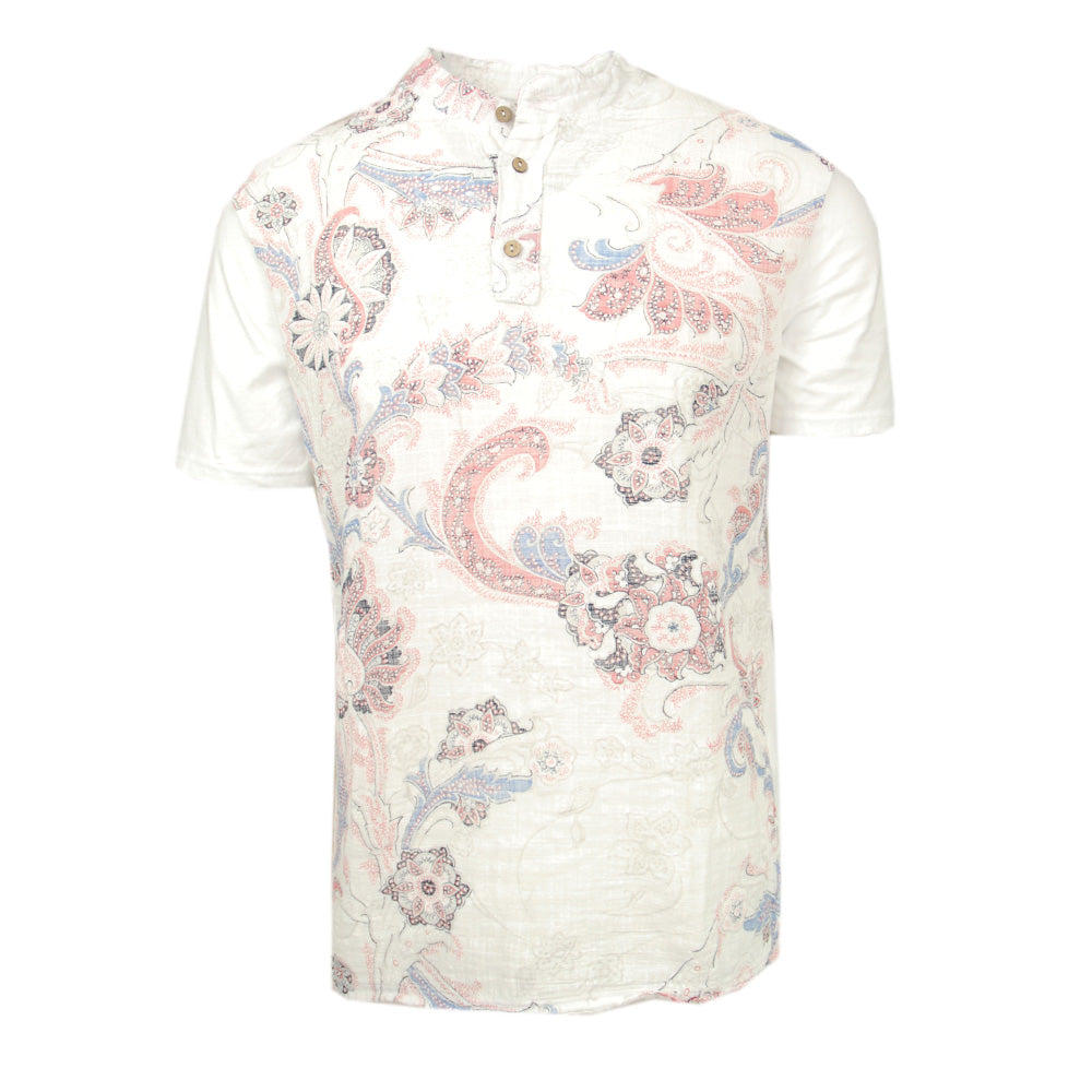 Weißes T-Shirt mit rotem Muster⎪ Circus Red