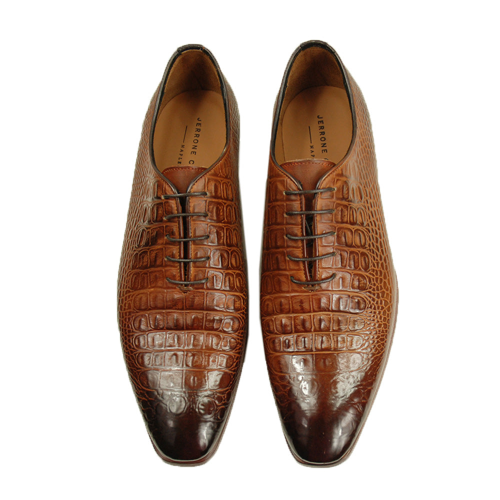 Brown leather shoe⎪ Crocco ⎪ Cerruti Sergio