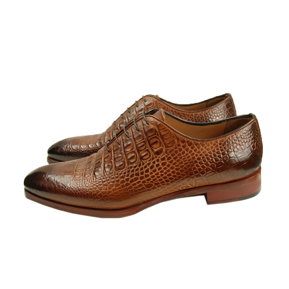 Brown leather shoe⎪ Crocco ⎪ Cerruti Sergio