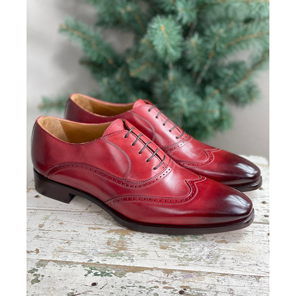 Red leather shoe⎪Cerruti Sergio