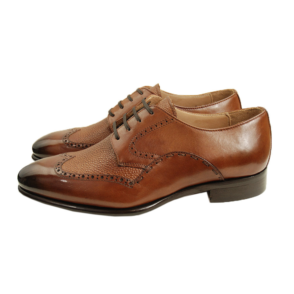 Cognac brown leather shoe⎪ Cerruti Sergio