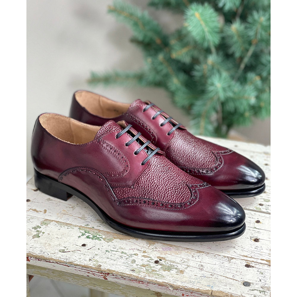 Wine-red leather shoe⎪Cerruti Sergio