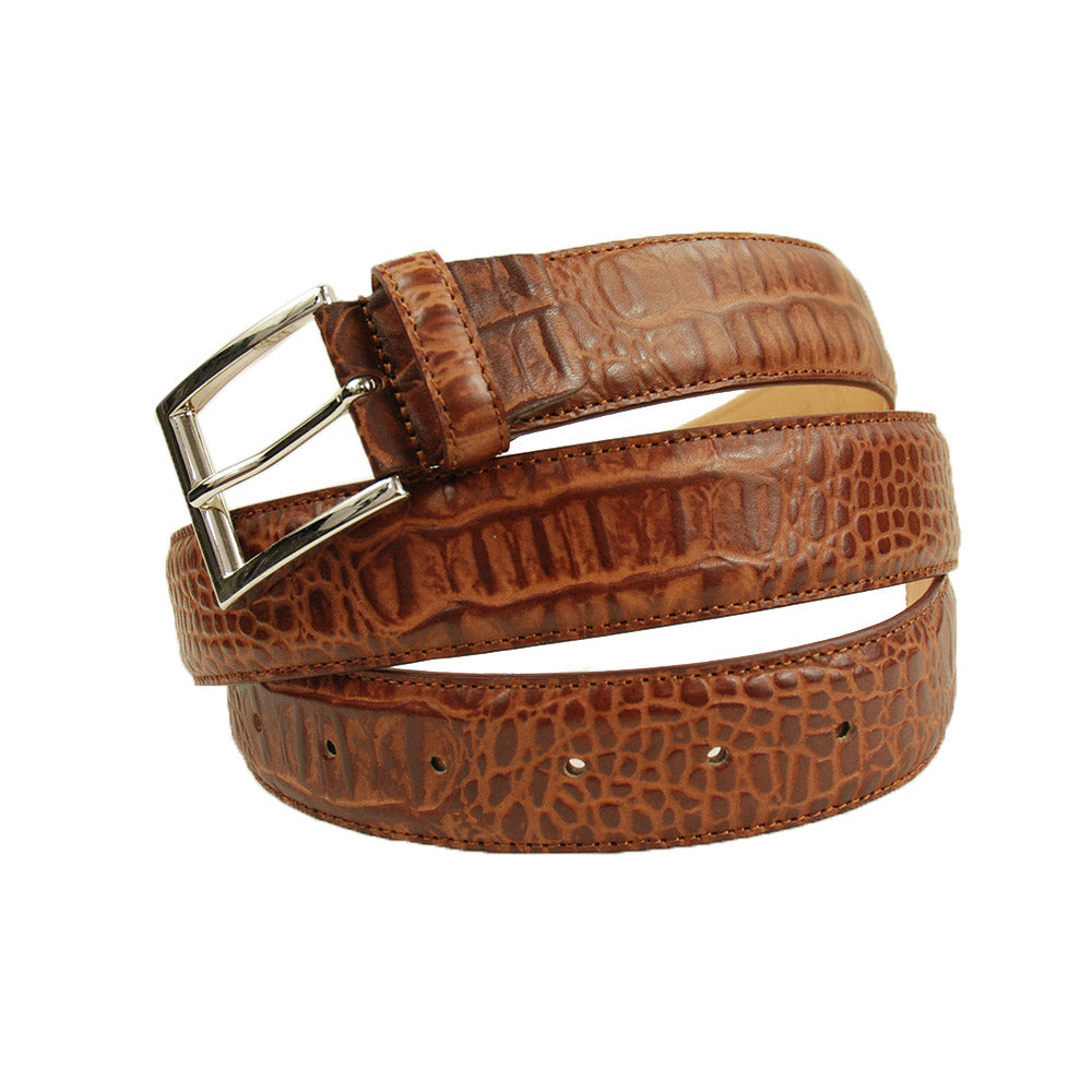 Brunt läderbälte ⎪ Crocco ⎪ Cerruti Sergio