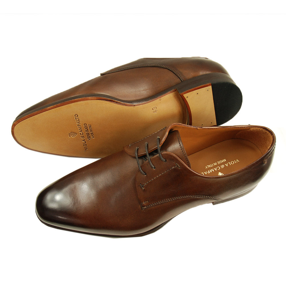 Dark brown leather shoe⎪ Derby⎪ Cerruti Sergio