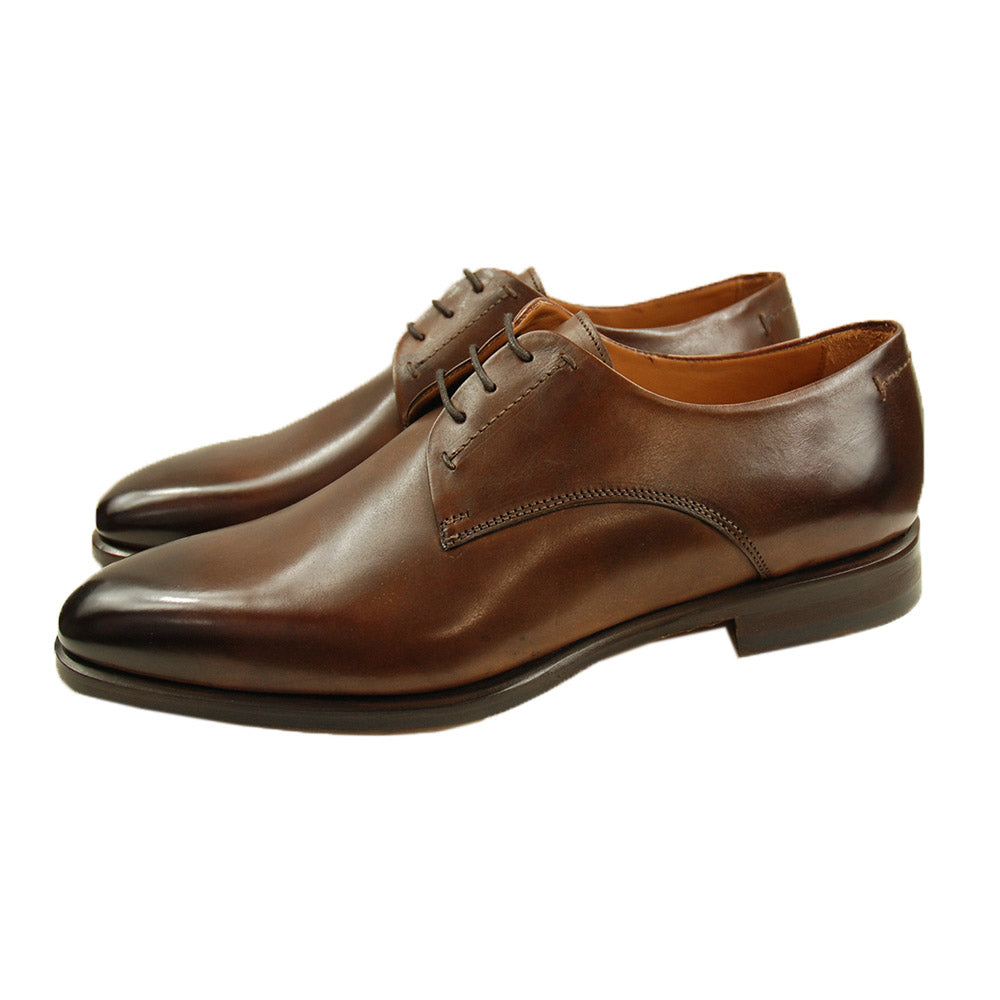 Dark brown leather shoe⎪ Derby⎪ Cerruti Sergio