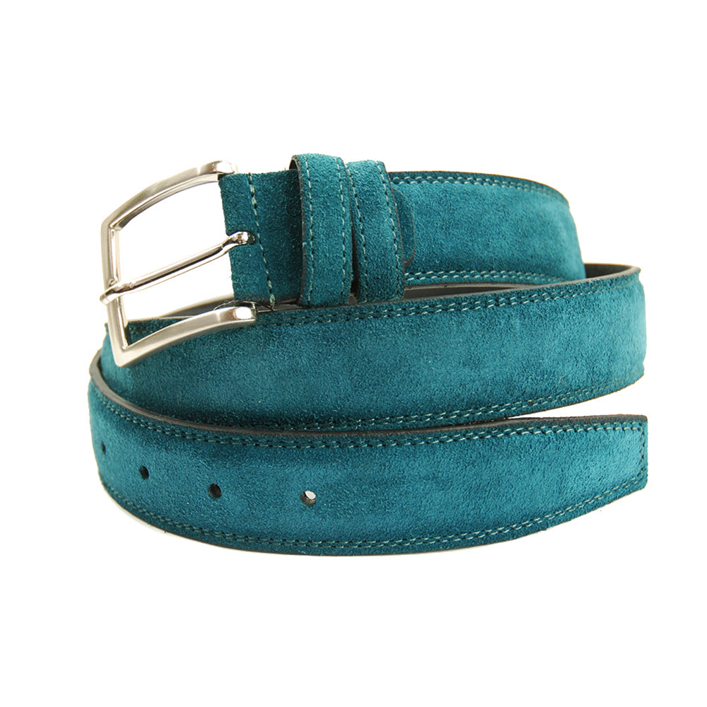 Turquoise suede belt⎪ De Gregorio