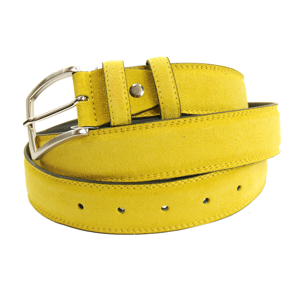 Yellow suede belt⎪ De Gregorio