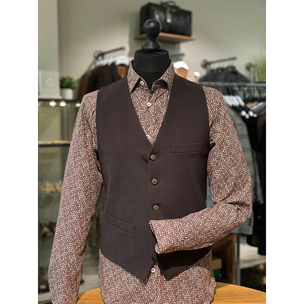 Ruskea kuviollinen kauluspaita ⎪ Exibit
