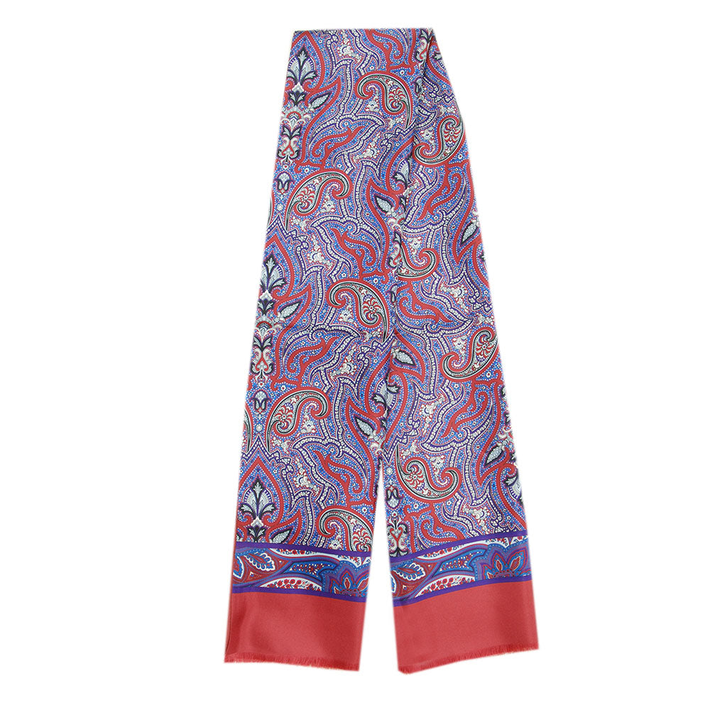 Red paisley pattern silk scarf with wool lining⎪ Giorgio Redaelli