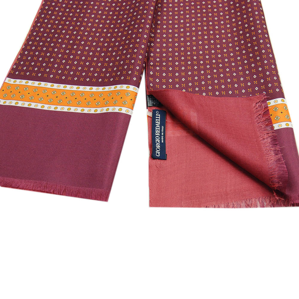Burgundy silk scarf with wool lining⎪ Giorgio Redaelli