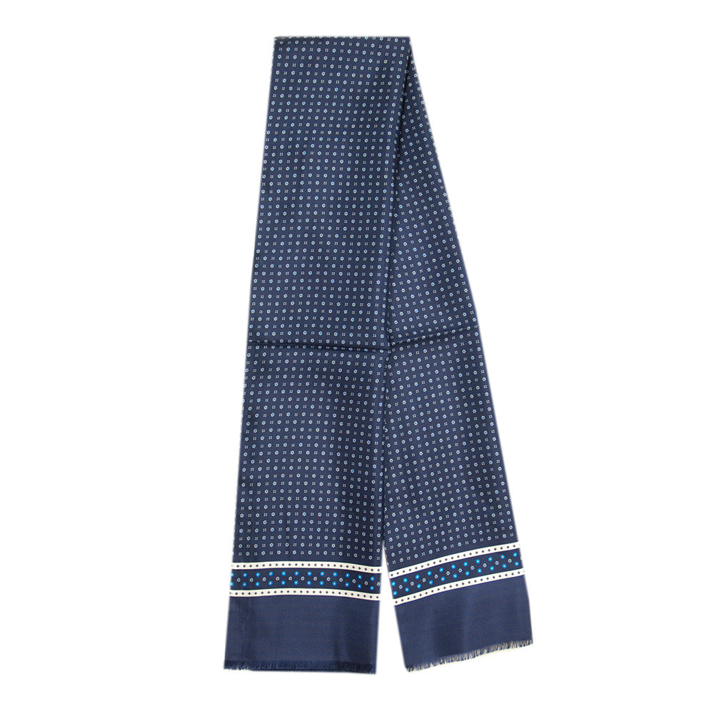 Dark blue silk scarf with wool lining⎪ Giorgio Redaelli